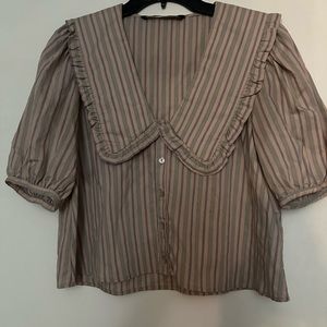 Light pink striped Zara top